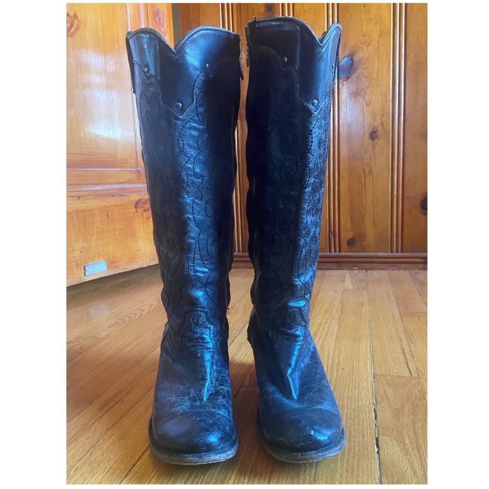 Corral Women's Black Knee-High Zip Western Boots